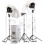 Smith-victor Kt800u 3-light Kit With Dimmers & Umbrellas