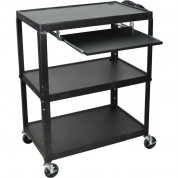 Luxor Avj42xlkb Adjustable Height Av Cart - Black