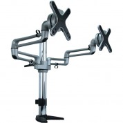 Mount-it! Dual Articulating Arm Monitor Desk Mount Silver