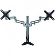 Mount-it! Dual Articulating Arm Monitor Desk Mount Silver