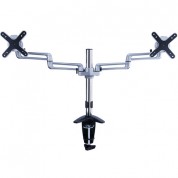 Mount-it! Dual Articulating Arm Monitor Desk Mount Silver