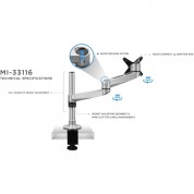 Articulating Dual Arm Computer Monitor Desk Mount