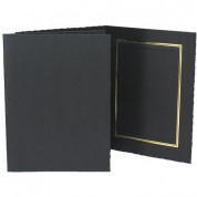 Classic Black Folder With Gold Foil Border - 25-pack