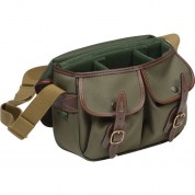 Billingham Hadley Shoulder Bag Small Sage Chocolate Leather