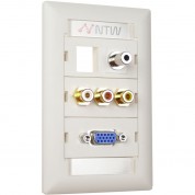 Customizable Unimedia Wall Plate With Vga, Audio, Video Pass-through