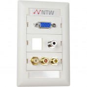 Customizable Unimedia Wall Plate With Vga, Audio, Video Pass-through