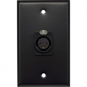 Whirlwind Wp1b/1fns 1-gang Wall Plate Neutrik Xlr Black