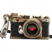 Miniature Swarovski Range Finder Camera Charm Antique Brass