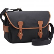 Billingham S4 Shoulder Bag Black Canvas Tan Leather