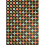 Westcott Diamond Plaid Vinyl Backdrop 5x7 Orange Grommets