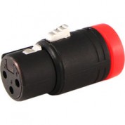 Ct-lpxlr-3f-r Low-profile Xlr 3-pin Female Connector Red Cap