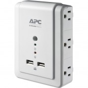 Apc Surgearrest 6-outlet Wall-tap Surge Protector With Usb