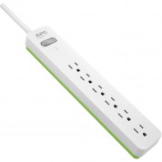 Apc Surge Protector 6-outlet 6ft White 120v