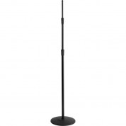 Ms9312 Three-section Microphone Stand, Round Base, Black