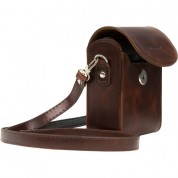 Leather Camera Case For Samsung Wb350f - Dark Brown