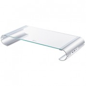 Aluminum Tempered Glass Monitor Stand With Usb Hub