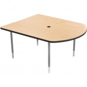 Balt Mediaspace Collaboration Table - Fusion Maple, Black Edge, Platinum Legs