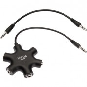 Xuma 5-way Headphone Splitter Black