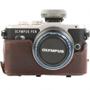 Megagear Mg918 Leather Case For Olympus Pen E-pl8 Dark Brown