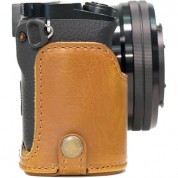 Megagear Leather Camera Case For Sony Alpha A5100 Light Brown