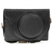 Leather Camera Case For Sony Dsc-rx100 Vi, V & Iv - Black