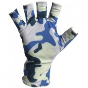 Glacier Glove Abaco Bay Sun Glove Blue Camo Small Medium