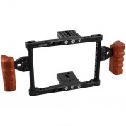 Camvate Camera Cage With Wooden Handles For Dslr & Mirrorless