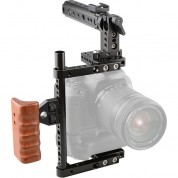 Camvate Universal Camera Cage Top Handle Wooden Handgrip