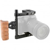 Camvate Camera Half Cage Wooden Handgrip For Dslrs Right-sided