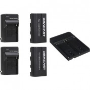 Dracast Np-f 2200mah Batteries & Charger Kit With V-mount