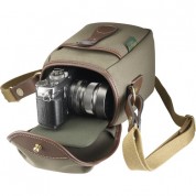 Billingham 72 Camera Bag Sage Fibrenyte Chocolate Leather Trim