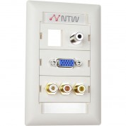 Customizable Unimedia Wall Plate With Vga, Audio, Video Pass-through