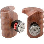 Camvate Wooden Handgrips With Arri Rosette Mounts