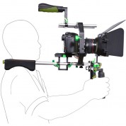 Yelangu Shoulder Rig For Dslr, Mirrorless, Dv Cameras Green Trim