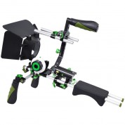 Yelangu Shoulder Rig For Dslr, Mirrorless, Dv Cameras Green Trim