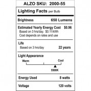 Alzo 8w Dimmable Led Bulb 4-pack