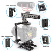 Camvate Camera Cage Rig For Dslr/mirrorless With Handle & Tripod Plate