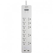 Apc 12-outlet Surge Protector With Usb Charging, 6', 120v, White