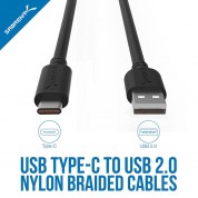 Sabrent Usb 2.0 Type-c To Usb-a Cable (1', Black, 6-pack)