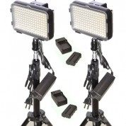 Bescor Xt160 Bi-color Led 2-light Kit With Stands