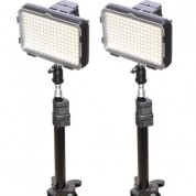 Bescor Xt160 Bi-color Led 2-light Kit With Stands