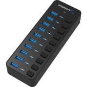 Sabrent 10-port Usb 3.0 Hub | High-speed Data Transfer