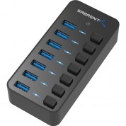 Sabrent 7-port Usb 3.0 Hub | High-speed Data Transfer