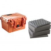 Pelican 1300 Case With Foam - Orange