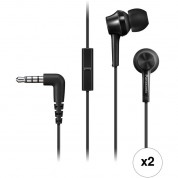 Panasonic Rp-tcm115 In-ear Headphones Black 2 Pair