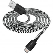 Chargeworx Braided Lightning Cable 3' Black