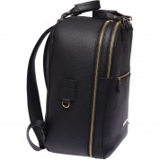 Agatha Leather Photo Laptop Backpack Black Gold