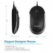 Macally Usb Silent Click Mouse - Black/gray