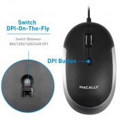 Macally Usb Silent Click Mouse - Black/gray