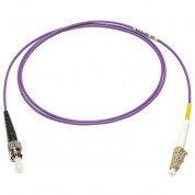 Om4 St To Lc Armored Fiber Patch Cable 3.3' Purple